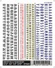 Dry Transfer Alphabet & Number Sets -- Betton & Windsor Type Faces (blue, yellow, white w, All Scales, Woodland Scenics 502