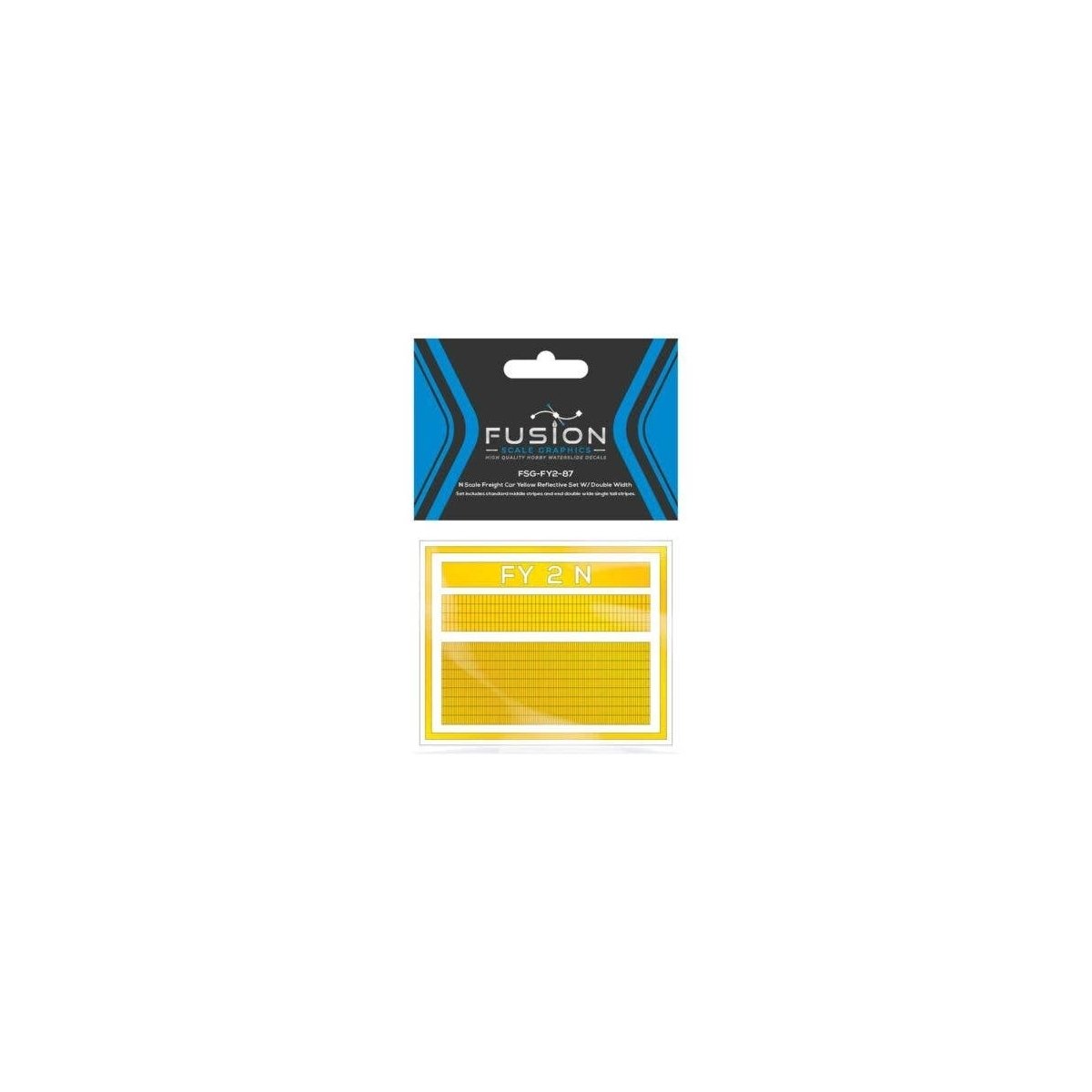 Railroad Freight Car Yellow Reflective Markings Set w/Double Width Stripes, N, FUSION SCALE GRAPHICS 260004