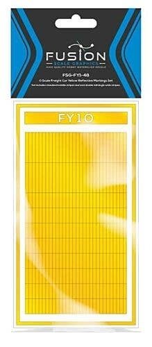 Railroad Freight Car Yellow Reflective Markings Set, O, FUSION SCALE GRAPHICS 360001