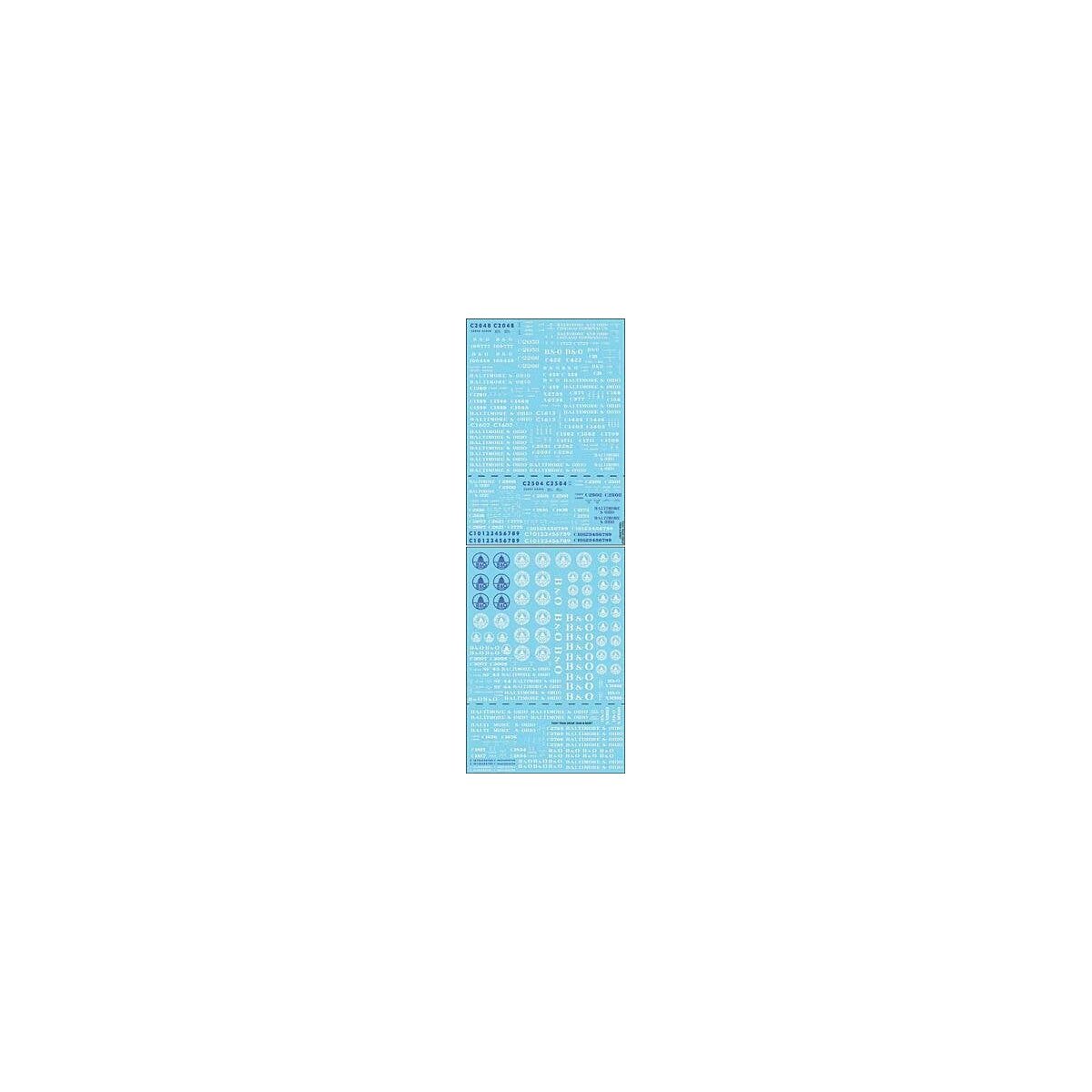 Railroad Decal Set -- Baltimore & Ohio Cabooses (Does 35 Cars), HO, Tichy Train Group 10450