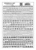 Dry Transfer Alphabet - Railroad Gothic -- Black, All Scales, Woodland Scenics 720