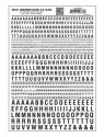 Dry Transfer Alphabet & Numbers - Condensed Railroad Gothic -- Black, All Scales, Woodland Scenics 737