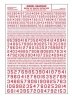 Dry Transfer Numbers Only - 45 Degree USA Gothic (Military Style) -- Red, All Scales, Woodland Scenics 748