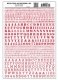 Dry Transfer Alphabet & Numbers - Stencil/Block Roman -- Red, All Scales, Woodland Scenics 753