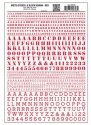 Dry Transfer Alphabet & Numbers - Stencil/Block Roman -- Red, All Scales, Woodland Scenics 753