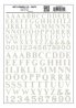 Dry Transfer Alphabet & Numbers - Railroad Roman (3/8 & 1/2′) -- White, All Scales, Woodland Scenics 714