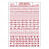 Dry Transfer Numbers Only - Railroad Gothic -- Red, All Scales, Woodland Scenics 729
