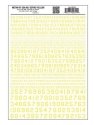 Dry Transfer Numbers Only - 45 Degree USA Gothic (Military Style) -- Yellow, All Scales, Woodland Scenics 749
