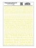 Dry Transfer Numbers Only - 45 Degree USA Gothic (Military Style) -- Yellow, All Scales, Woodland Scenics 749
