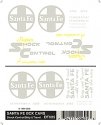 Dry Transfer Railroad Lettering Sets -- ATSF Boxcars (`Super Shock Control`, `Ship & Travel` Larg, HO, Woodland Scenics 605