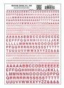 Dry Transfer Alphabet & Numbers - Railroad Gothic -- Red, All Scales, Woodland Scenics 723