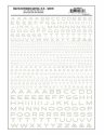 Dry Transfer Alphabet & Numbers - Extended Railroad Gothic -- White, All Scales, Woodland Scenics 735