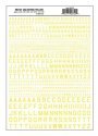 Dry Transfer Alphabet - 45 Degree USA Gothic (Military Style) -- Yellow, All Scales, Woodland Scenics 742