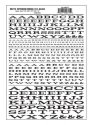Dry Transfer Alphabet & Numbers - Extended Railroad Roman -- Black, All Scales, Woodland Scenics 715