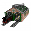 Engine House - Steam Era building - Pre-painted - O scale - Proses LS-050