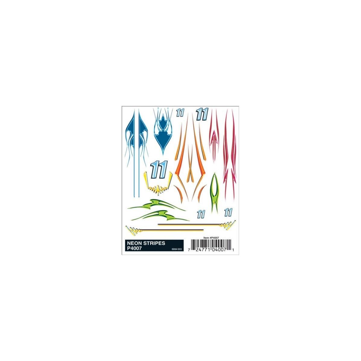 PineCar(R) Dry Transfer Decals -- Neon Stripes, All Scales, Woodland Scenics 4007