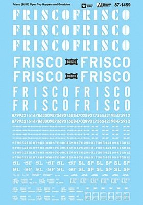 Railroad Decal Set -- St. Louis-San Francisco (Frisco/SLSF) Open Top Hoppers & Gondola, N, Microscale Industries Inc 601459