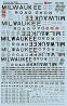 Railroad Decal Set -- Milwaukee Road 4000 Cubic Foot & Smaller Covered Hoppers, N, Microscale Industries Inc 601347