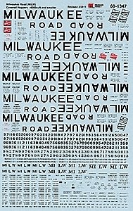 Railroad Decal Set -- Milwaukee Road 4000 Cubic Foot & Smaller Covered Hoppers, N, Microscale Industries Inc 601347
