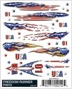 PineCar(R) Dry Transfer Decals -- Freedom Runner, All Scales, Woodland Scenics 4012