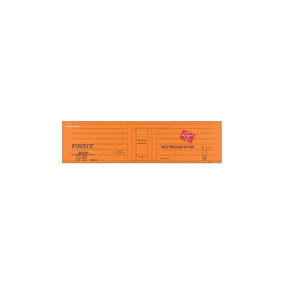 Railroad Decal Set -- Milwaukee Road/DSDX Ribbed-Side Reefer, O, Tichy Train Group 10018O