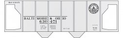 Railroad Decal Set -- Baltimore & Ohio Class N-34 2-Bay Covered Hopper (13 States Logo), O, Tichy Train Group 10069O