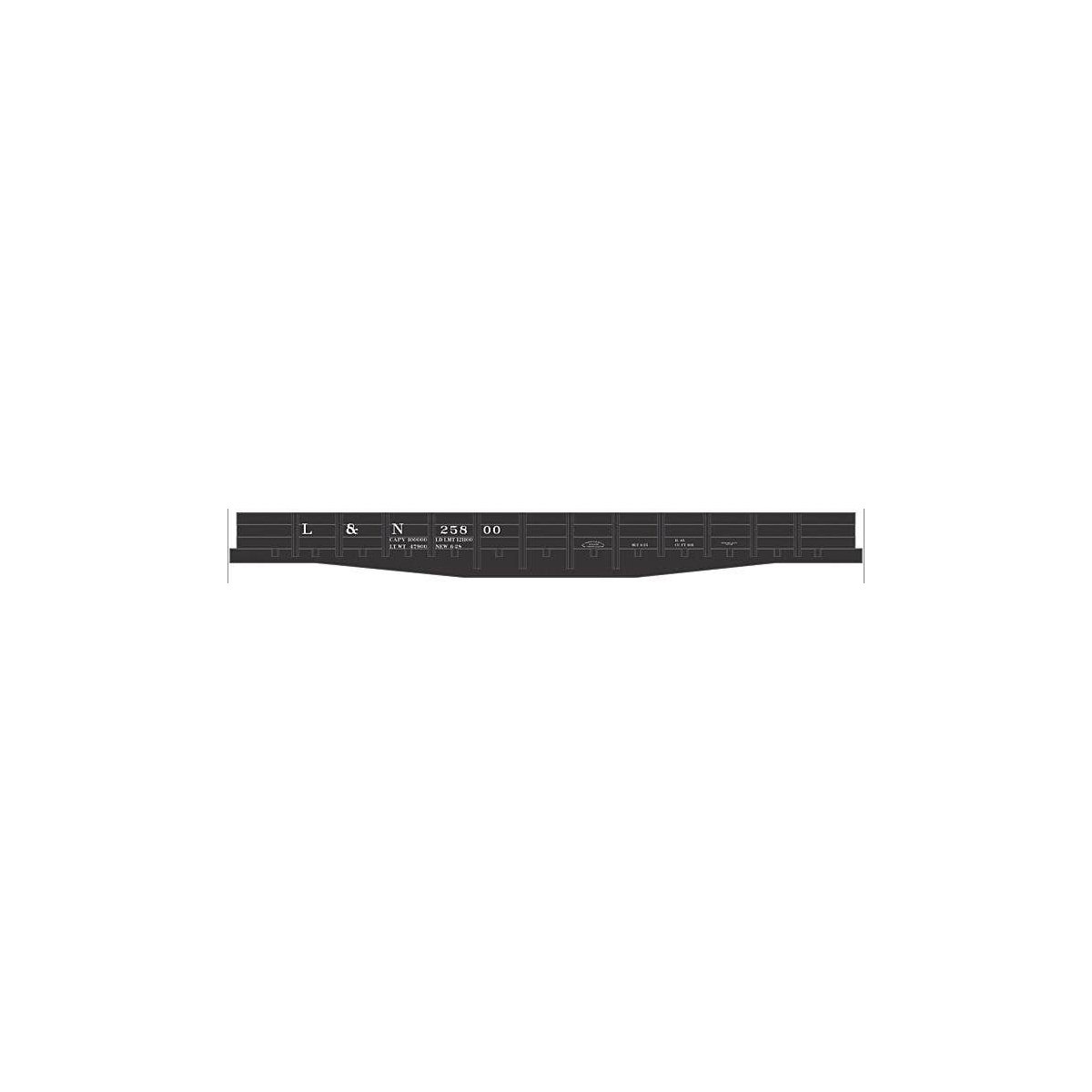 Railroad Decal Set -- Louisville & Nashville 45′ Wood Gondola (black), O, Tichy Train Group 10238O