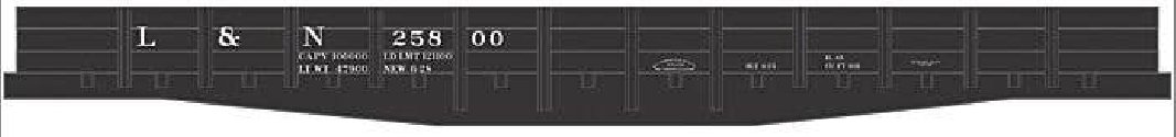 Railroad Decal Set -- Louisville & Nashville 45′ Wood Gondola (black), O, Tichy Train Group 10238O