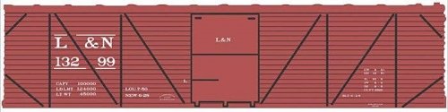 Railroad Decal Set -- Louisville & Nashville 40′ Single-Sheathed Wood Boxcar (Boxcar Red, No L, O, Tichy Train Group 10241O