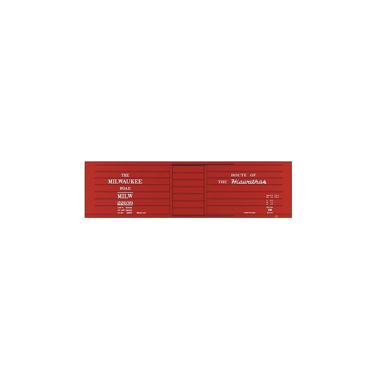Railroad Decal Set -- Milwaukee Road Ribbed-Side Boxcar w/Hiawathas Slogan, O, Tichy Train Group 10021O