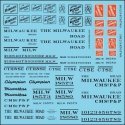 Railroad Decal Set -- Milwaukee Road Roadname Set (black), N, Tichy Train Group 10414N