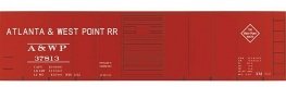 Railroad Decal Set -- Atlanta & West Point 40′ Steel Single-Door Boxcar, S, Tichy Train Group 10065S