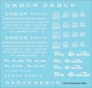 Railroad Decal Set -- Denver & Rio Grande Western Roadname Set (white), N, Tichy Train Group 10406N