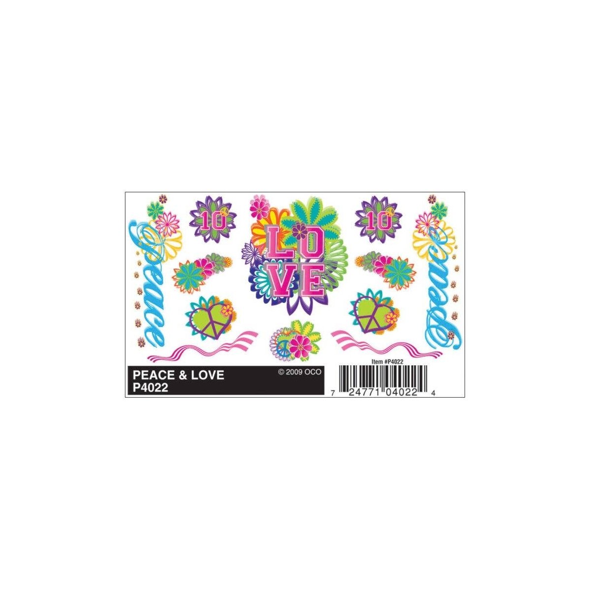 PineCar(R) Dry Transfer Decals -- Peace & Love, All Scales, Woodland Scenics 4022