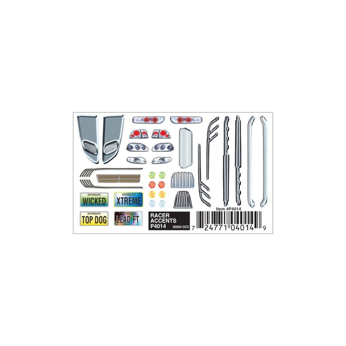 PineCar(R) Dry Transfer Decals -- Racer Accents, All Scales, Woodland Scenics 4014