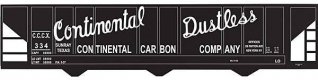 Railroad Decal Set -- Continental Carbon Co. Covered Hopper (Script Lettering), HO, Tichy Train Group 10124