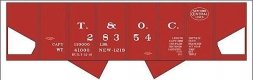 Railroad Decal Set -- Toledo and Ohio Central NYC USRA 2-Bay Hopper (Boxcar Red Car), N, Tichy Train Group 10277N