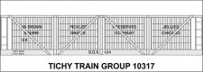 Railroad Decal Set -- M. A. Brown 1920 4-Vat Wood Pickle Car, HO, Tichy Train Group 10317