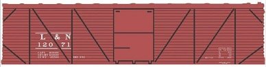 Railroad Decal Set -- Louisville & Nashville 40′ Single-Sheathed Wood Boxcar (Boxcar Red, No L, N, Tichy Train Group 10240N