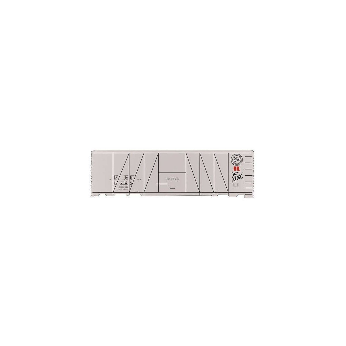 Railroad Decal Set -- Delaware & Hudson Cement Boxcar (Gray Car), HO, Tichy Train Group 10148