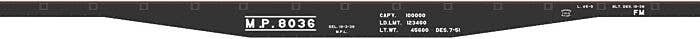 Railroad Decal Set -- Missouri Pacific 45′ Steel Flatcar (black car), HO, Tichy Train Group 10272