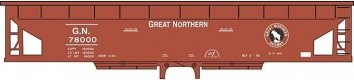 Railroad Decal Set -- Great Northern Ballast Hopper (Boxcar Red Car), HO, Tichy Train Group 10274