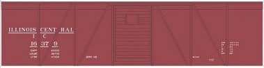 Railroad Decal Set -- Illinois Central 40′ Single-Door Single-Sheathed Boxcar (Boxcar Red, No , HO, Tichy Train Group 10230
