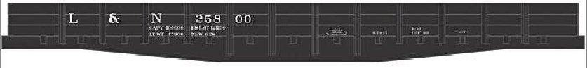 Railroad Decal Set -- Louisville & Nashville 45′ Wood Gondola (black), N, Tichy Train Group 10238N