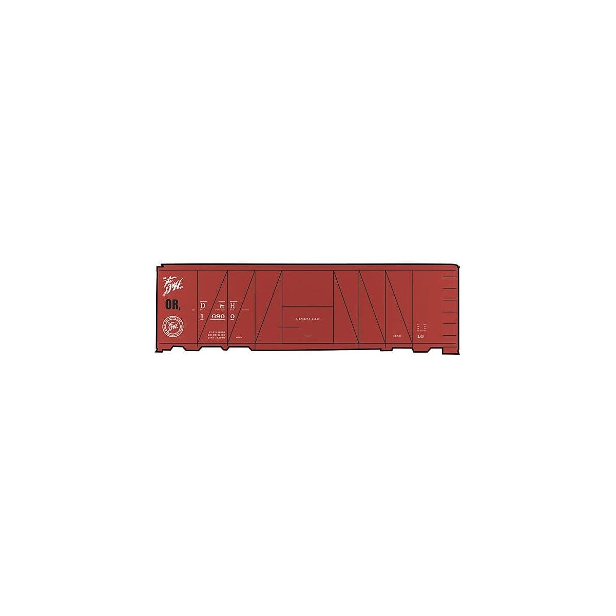 Railroad Decal Set -- Delaware & Hudson Cement-Service USRA 40′ Boxcar (Boxcar Red Car), HO, Tichy Train Group 10158