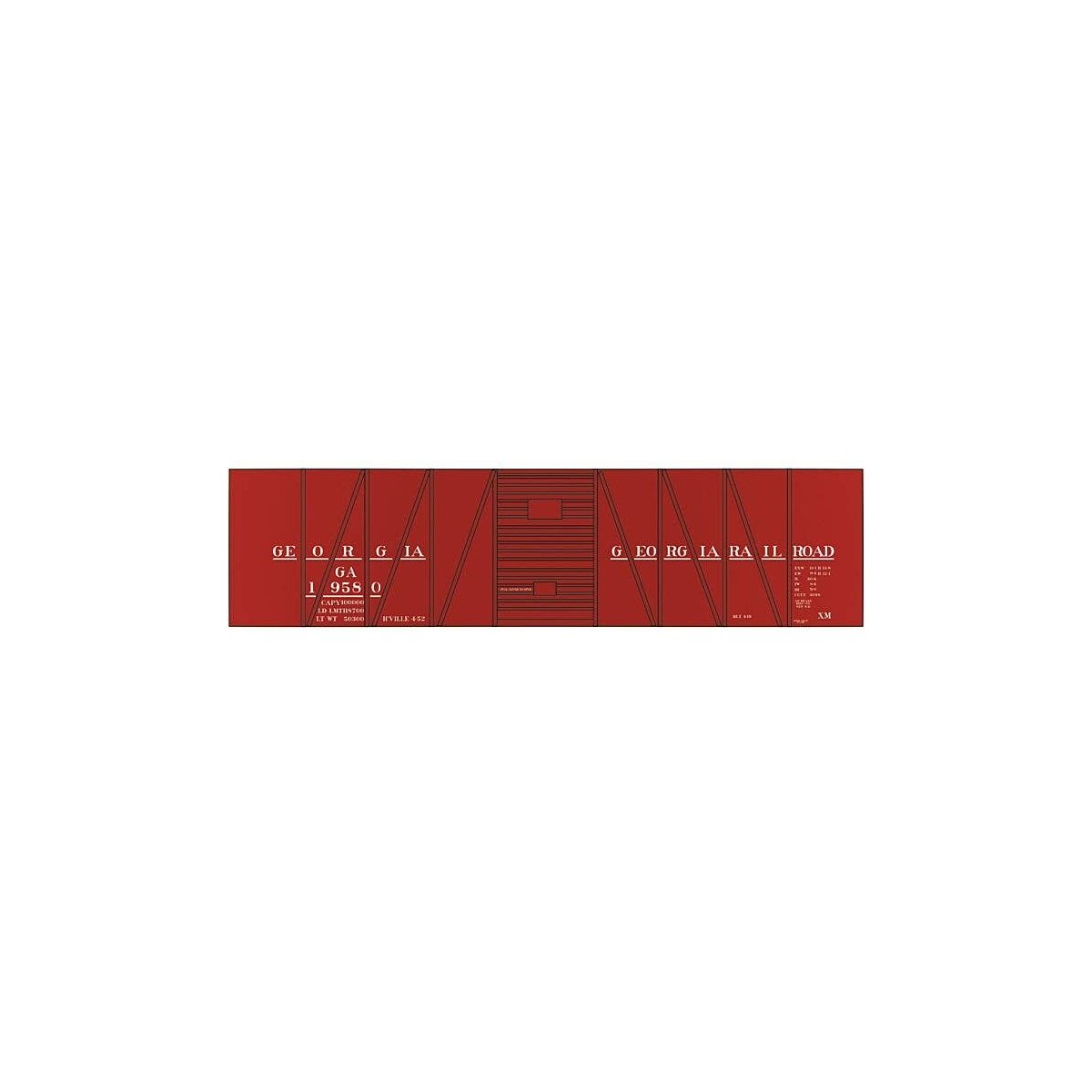 Railroad Decal Set -- Georgia Railroad USRA 40′ Single-Sheathed Boxcar, N, Tichy Train Group 10167N