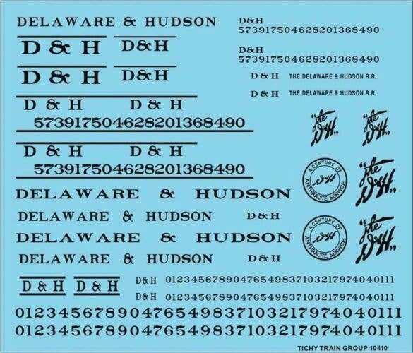 Railroad Decal Set -- Delaware & Hudson Roadname Set (black), N, Tichy Train Group 10410N