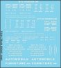 Railroad Decal Set -- 36`, 40` Boxcar Data, Gothic Lettering (white), N, Tichy Train Group 10445N
