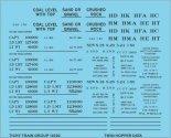 Railroad Decal Set -- Generic 2-Bay Steel Hopper Data (black lettering), HO, Tichy Train Group 10382