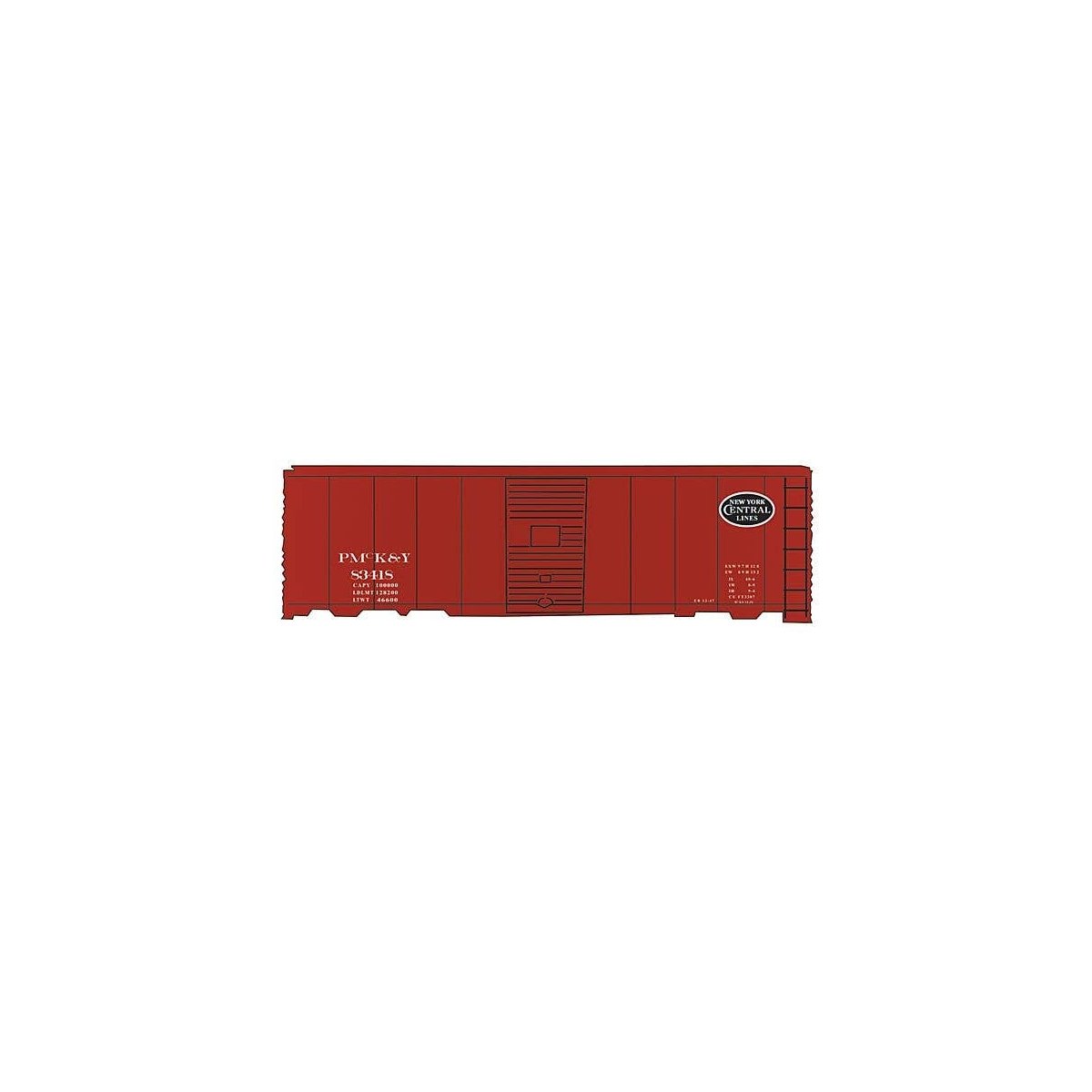 Railroad Decal Set -- Pittsburgh & Lake Erie/PMcK&Y 40′ Rebuilt USRA Steel Boxcar (NYC System , HO, Tichy Train Group 10146